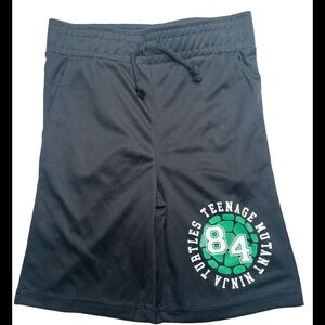 Boys Youth Teenage Mutant Ninja Turtles Black Athletic Shorts XS